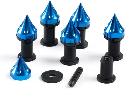 Vista 8 de 6 unids negro motocicletas universales parabrisas espigas pernos tornillos parabrisas M5 tornillo carenado placa placa kit de montaje pozo tuercas
