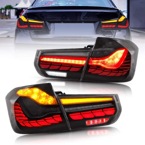 Vista 10 de VLAND Luces traseras LED compatibles con BMW Serie 3 BMW F30 F35 F80 320i 328i 328D 335i M3 6ª generación sedán 13-18 con intermitentes ámbar