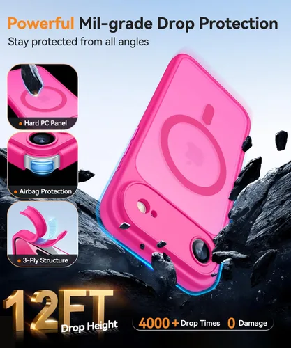 Vista 199 de CANSHN Funda magnética compatible con iPhone Air (6.5 pulgadas), mejorada [protección completa de la cámara] [compatible con Magsafe]