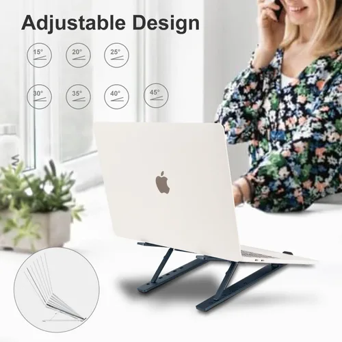 Vista 6 de Soporte ergonómico y plegable para computadora de escritorio, elevador ajustable, se adapta a todas las computadoras portátiles y portátiles