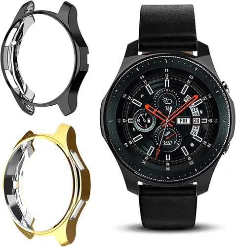 Vista 12 de Miimall [Paquete de 2+1] Funda y protector de pantalla para Samsung Galaxy Watch 8 Classic de 1.811 pulgadas, carcasa protectora chapada en TPU Negro