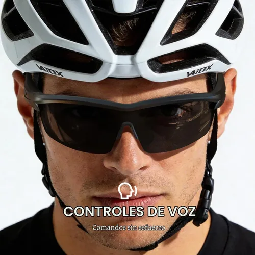 Vista 5 de Gafas Bluetooth impermeables para ciclismo, correr, color negro