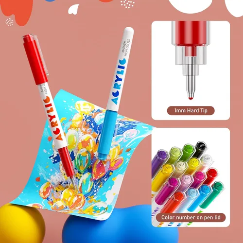 Vista 2 de DICEKOO Bolígrafos de gel acrílico para colorear 72 colores, punta fina de 0.039 in con control automático de tinta, 30% más de tinta, bolígrafos