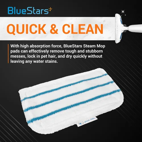 Vista 2 de BlueStars Almohadillas de repuesto para trapeador de vapor compatibles con trapeador de vapor Black and Decker SM1600, SM1610, SM1620, HSMC1321
