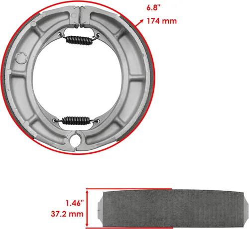 Vista 2 de Caltric Zapatas de freno traseras compatibles con Suzuki VS800 VS800GL Intruder 800 1992-2009