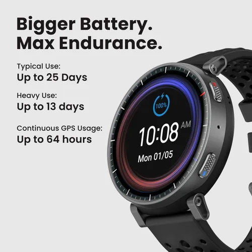 Vista 3 de Amazfit Reloj inteligente Active Max, pantalla AMOLED de 1.5", GPS, iOS