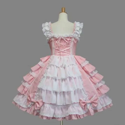 Vista 3 de Disfraz de ángel sonriente para niña y vestido de princesa Lolita drapeado