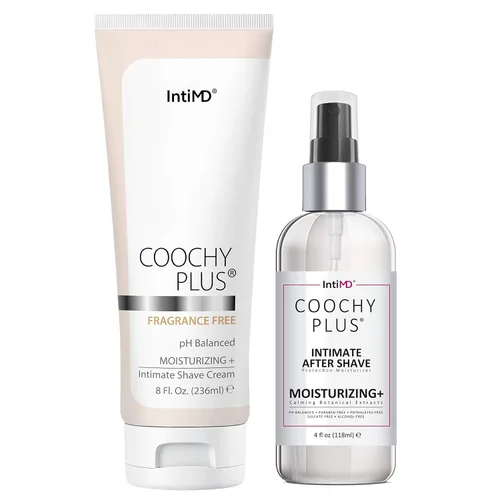 Vista 9 de Kit completo de afeitado íntimo IntiMD Coochy Plus - Coco Allure y humectante calmante de protección después del afeitado orgánico - Fórmula