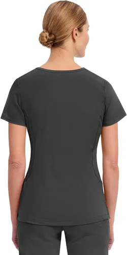Vista 6 de Healing Hands - Camiseta médica con cuello en V para mujer, suave, elástica Negro