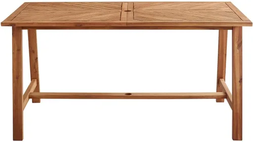 Vista 11 de Walker Edison Furniture Company - Mesa auxiliar rectangular para terraza al aire libre, madera de Chevron para todo tipo de clima