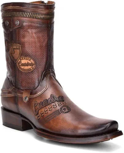 Vista 2 de Bota Hombre Cuadra en Piel Genuina Marrón