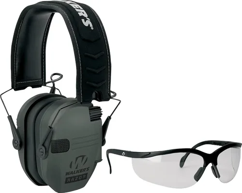 Vista 6 de Walker's Razor Slim Orejeras de perfil bajo con protección auditiva y gafas de seguridad FDE