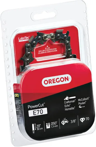 Vista 3 de Cadena de motosierra de 20 pulgadas Oregon E70 PowerCut - Compatible con Echo, McCulloch y más