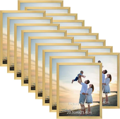 Vista 9 de Hoikwo 18 paquetes de marcos de fotos de plástico negro de 3.5x5 multifuncionales con cubierta de plástico para fotos familiares, obras de arte