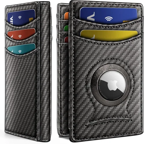 Vista 26 de BULLIANT Billetera Airtag para hombre, delgada con clip para dinero, cierre magnético, 12 tarjetas en el bolsillo frontal, bloqueo RFID