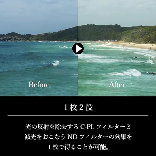 Vista 4 de Haida - Filtro magnético sólido neutro de densidad neutra 1.8 y filtro polarizador circular para soporte de filtro M15, 6 paradas