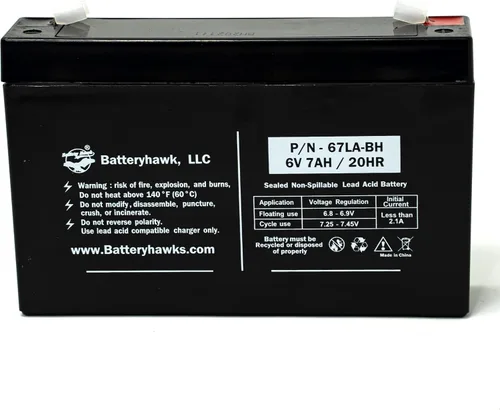 Vista 6 de Battery Hawk UB670 ELB-0607 plomo ácido 6V 7AH SLA WP7-6 EMB-0606 sellado para señal de salida luz de emergencia BAT67 7000mah