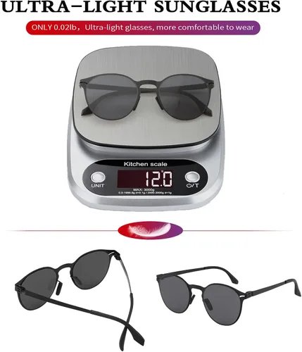 Vista 5 de Fullgren Gafas de sol polarizadas de polígono de gran tamaño para mujeres y hombres, persianas vintage UV400, clásicas grandes gafas de sol de metal