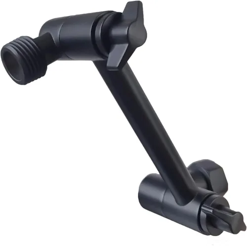 Vista 10 de TRUSTMI Brazo de ducha de latón de 4 pulgadas de altura ajustable, soporte de brazo de extensión de cabezal de ducha, latón cepillado dorado