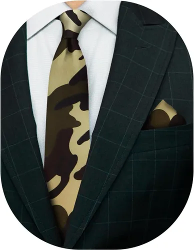 Vista 8 de Juego de corbata Kente con estampado africano y animal y pañuelo de bolsillo a juego