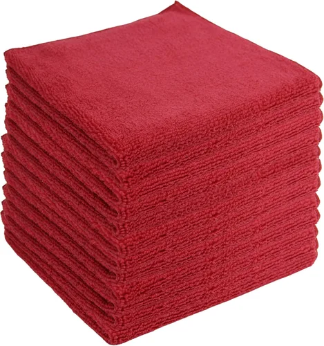 Vista 19 de Toallas de limpieza de microfibra, paquete de 12, 16 x 16 pulgadas, multiusos, más suaves, altamente absorbentes, sin pelusas, reutilizables Negro