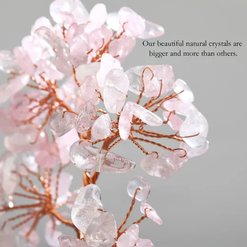 Vista 4 de Árbol de la vida de chakras, árbol de cristal para energía positiva, piedras preciosas y cristales, árbol de dinero, decoración de Feng Shui