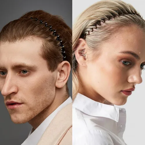 Vista 2 de BOYIVI 12 diademas de metal para hombres y mujeres, unisex, ajustables, negras, onduladas, antideslizantes, para primavera y verano, para el hogar