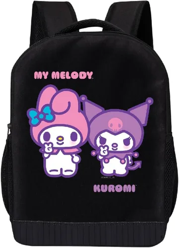 Vista 8 de Sanrio Hello Kitty My Melody Kuromi - Mochila de hombro para niñas, niños y niños pequeños, linda mochila de 18 pulgadas Hello Kitty and Friends My