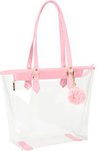 Vista 10 de Bolso de hombro transparente grande con colgante de felpa