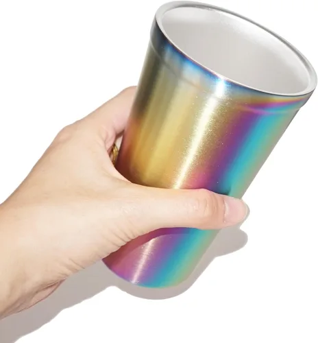 Vista 3 de Youda Vasos aislados de acero inoxidable de doble pared (juego de 2) apilables, taza de café/taza de té/vasos de cerveza enfriadores, ideales