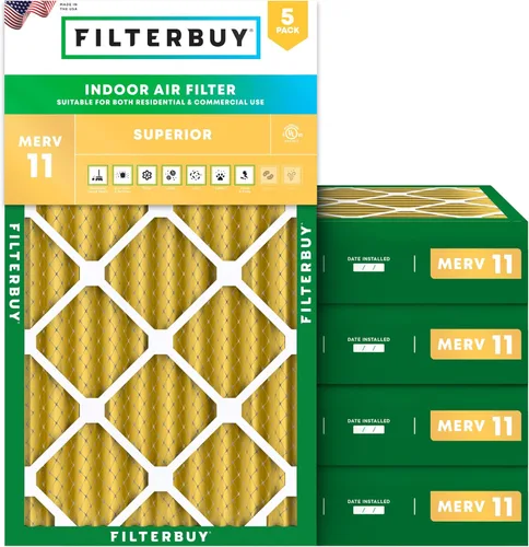 Vista 14 de Filterbuy Filtro de aire MERV 11 de 22 x 24 x 1 superior, defensa de mascotas y alergias (paquete de 5), filtros electrostáticos plisados para horno