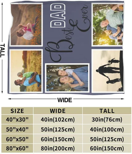 Vista 2 de Manta personalizada con foto de regalo para papá y abuelo, mejor regalo del día del padre, Halloween, Navidad, Año Nuevo de parte de hija, hijo