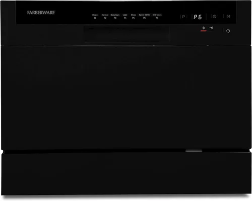 Vista 6 de Farberware Lavavajillas Compacto para 6 Cubiertos - Mini Lavavajillas Portátil de Encimera con 7 Programas de Lavado - Perfecto para Espacios