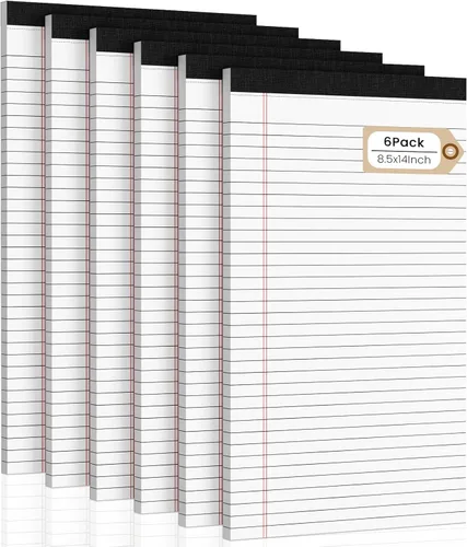 Vista 8 de 3 paquetes de blocs de notas legales blancos de 8.5 x 11 pulgadas, blocs de notas de rayas anchas, blocs de escritura con líneas microperforadas, 30