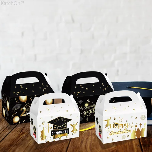 Vista 7 de Cajas de regalo de graduación 2022 – Paquete de 12 Caja de tarjetas de graduación 2022 Decoraciones de fiesta de graduación 2022 negro y dorado