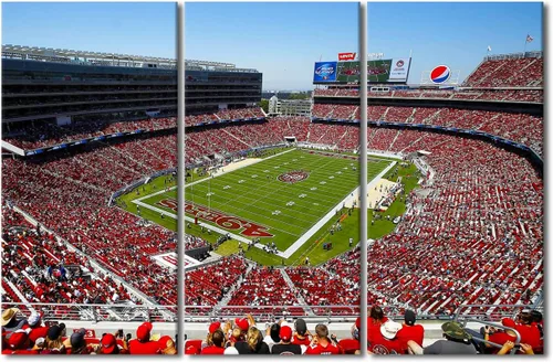 Vista 69 de TUMOVO MetLife Stadium - Decoración de pared de Nueva York, 3 piezas, lienzo, arte de pared para decoración del hogar, juegos de fútbol americano