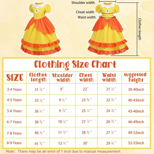 Vista 5 de ICECUTE Vestidos de princesa de margaritas para niñas, disfraz de princesa de margarita, disfraces de Halloween con accesorios