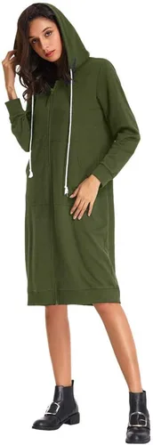 Vista 6 de GRACE KARIN - Sudadera casual con capucha para mujer, con bolsillos y cremallera, estilo túnica