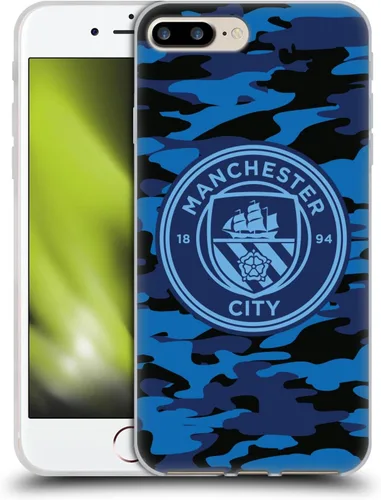 Vista 254 de Head Case Designs Funda de gel con licencia oficial del Manchester City Man City FC Blue Moon Badge Camou [protección de grado militar] compatible