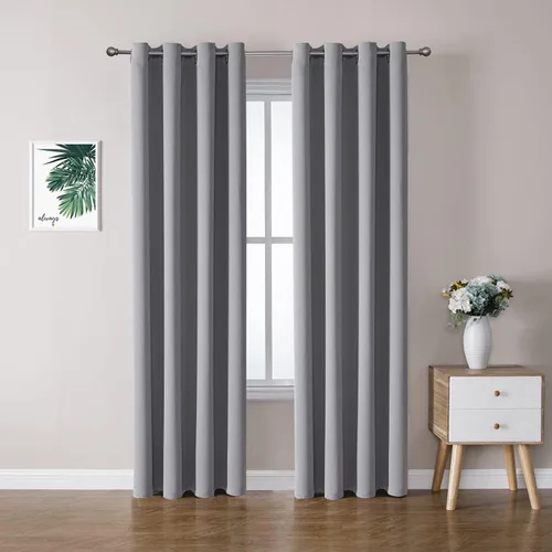 Vista 133 de ChrisDowa - Cortinas cortas para ventana de 40 pulgadas para dormitorio - Cortinas cortas con ojales y aislamiento térmico para oscurecer