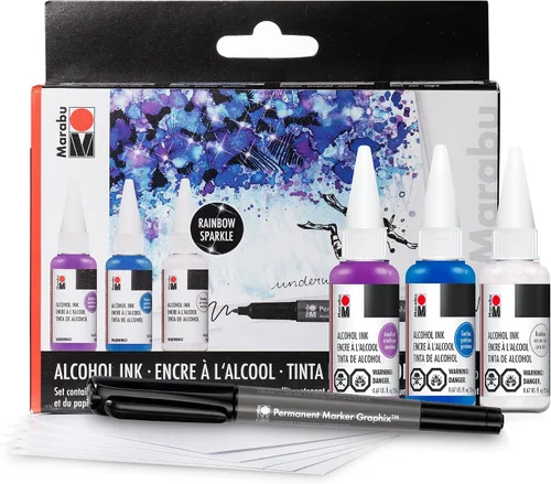Vista 7 de Marabu Juego de tinta de alcohol, 0.7 fl oz, juego de flores