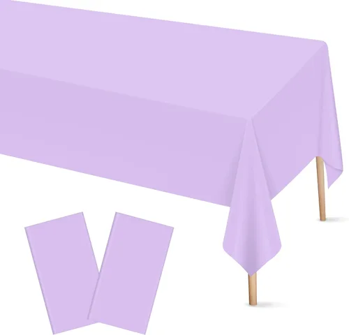 Vista 15 de Mulbozy 2 piezas de mantel de plástico negro para mesa rectangular, 54 × 108 pulgadas, fundas desechables de mesa para fiestas negras