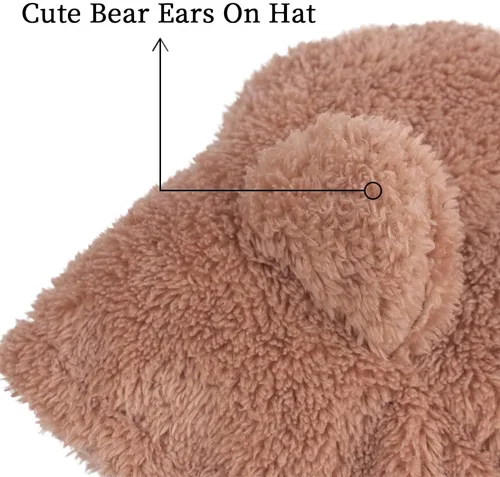 Vista 4 de Gorro de invierno para bebés y niñas, gorro de bufanda cálida para niños, gorro, con orejera, 6M-7T