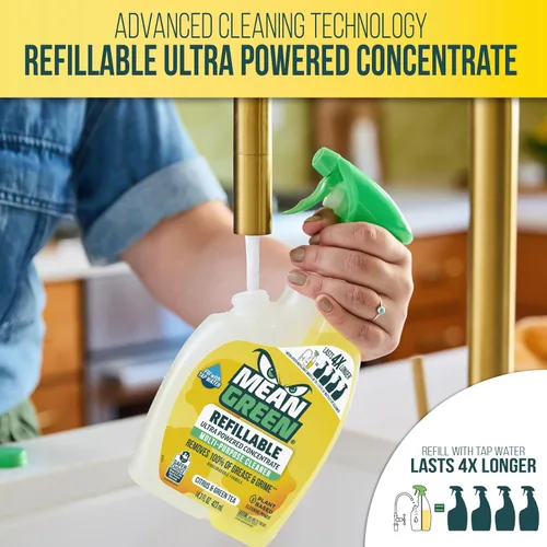 Vista 3 de Mean Green Recargable Ultra Potenciado CONCENTRADO Limpiador Multiusos, Cítricos y Té Verde, 420 ml