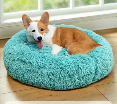 Vista 5 de Camas para gatos de interior – Cama para gatos lavable de 20/24 pulgadas, camas para perros pequeños y medianos, antiansiedad, cama redonda de felpa