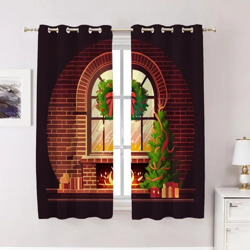 Vista 32 de Cortinas opacas de poliéster multicapa para ventanas de padre e hijo, 2 unidades, 26 x 24 pulgadas