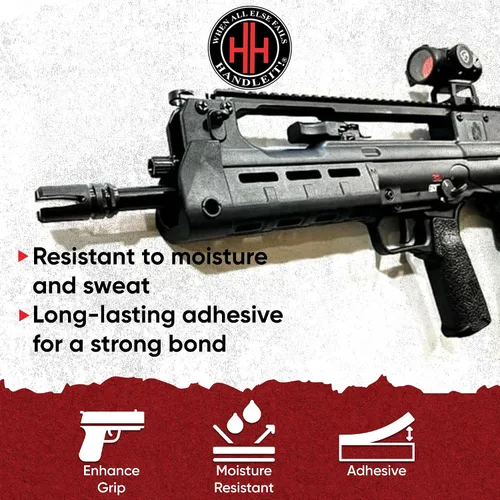 Vista 4 de Handleitgrips Cinta de agarre para pistola compatible con Springfield Armory Hellion, cinta de agarre de pistola de goma texturizada negra, fácil