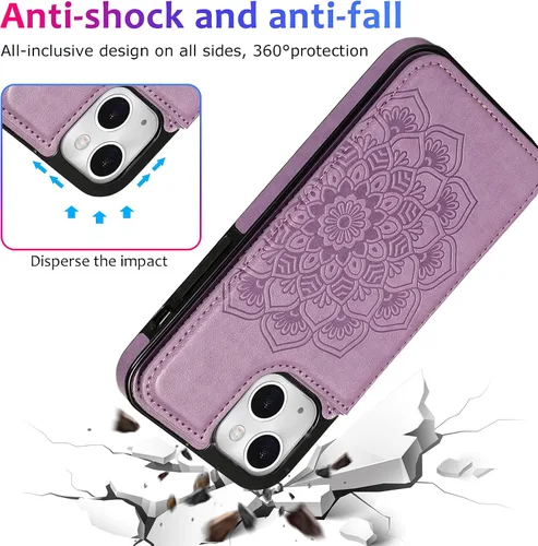 Vista 4 de Asuwish Funda de teléfono para iPhone 14 Plus de 6.7 pulgadas con protector de pantalla y cubierta de cartera de cuero con soporte para tarjeta
