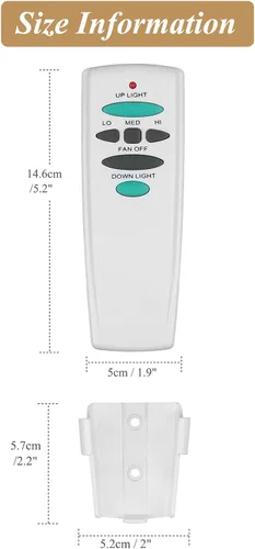 Vista 5 de Control remoto UC7078T para ventilador de techo con luz hacia arriba hacia
