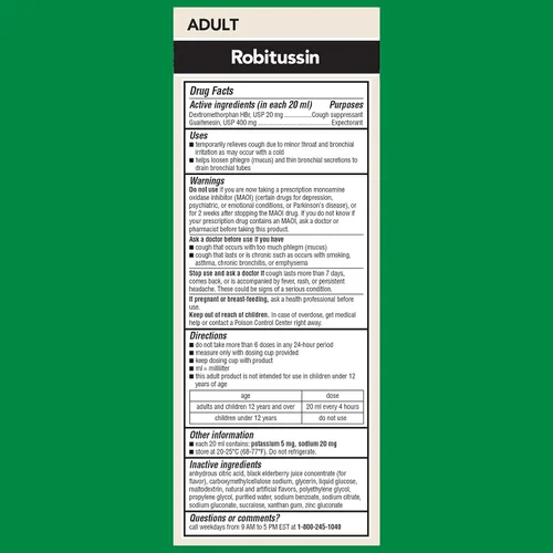 Vista 7 de Robitussin Medicamento DM para la tos y la congestión torácica de baya de saúco de máxima fuerza para adultos, líquido para aliviar la congestión